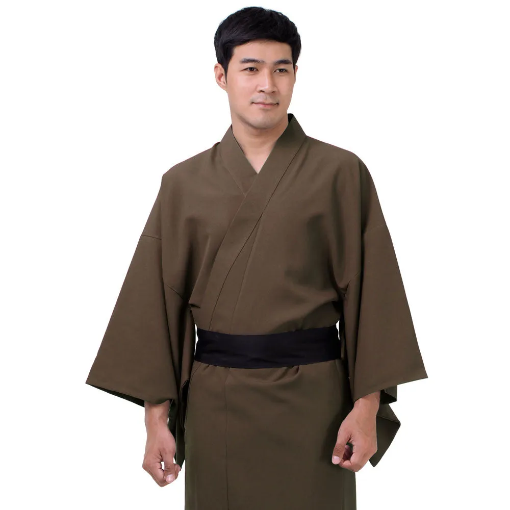 Japanese Brown Bushido Yukata Kimono Robe for Men