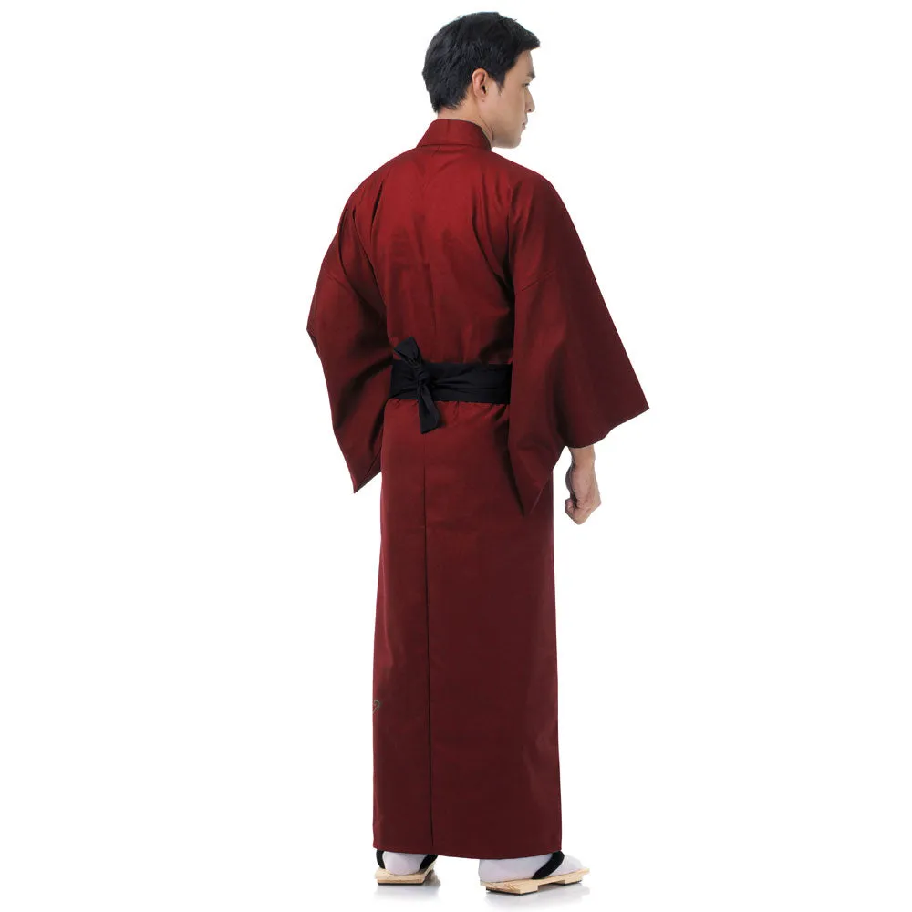 Japanese Brown Bushido Yukata Kimono Robe for Men