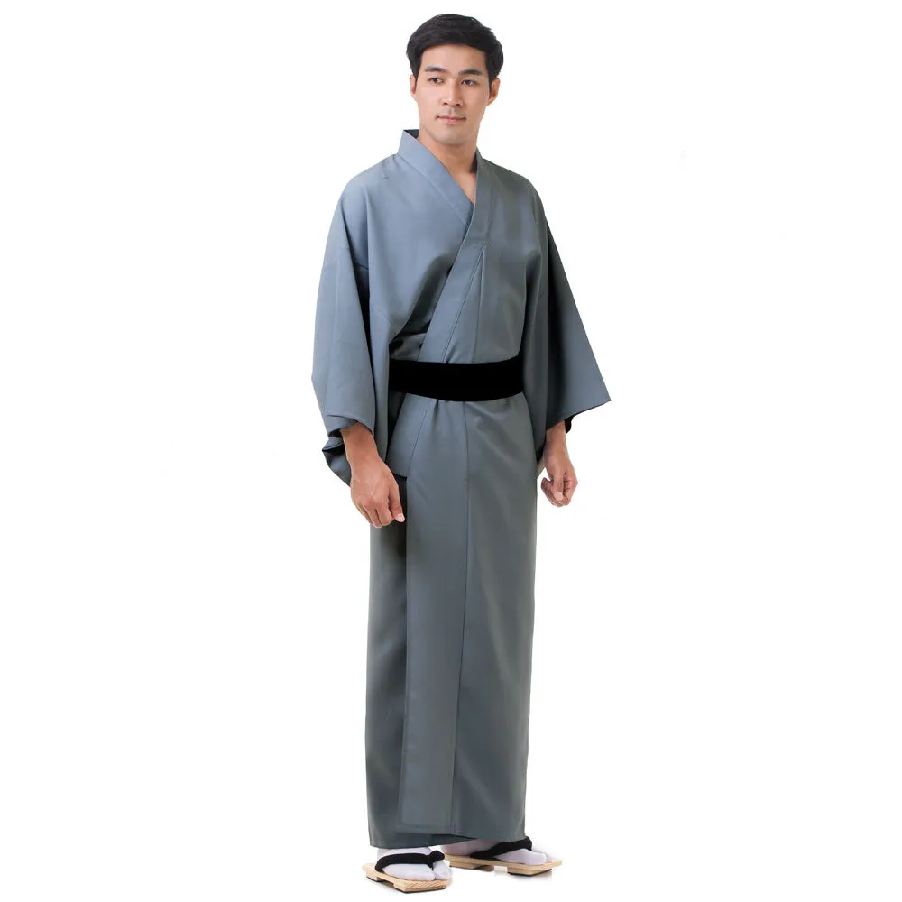 Japanese Brown Bushido Yukata Kimono Robe for Men