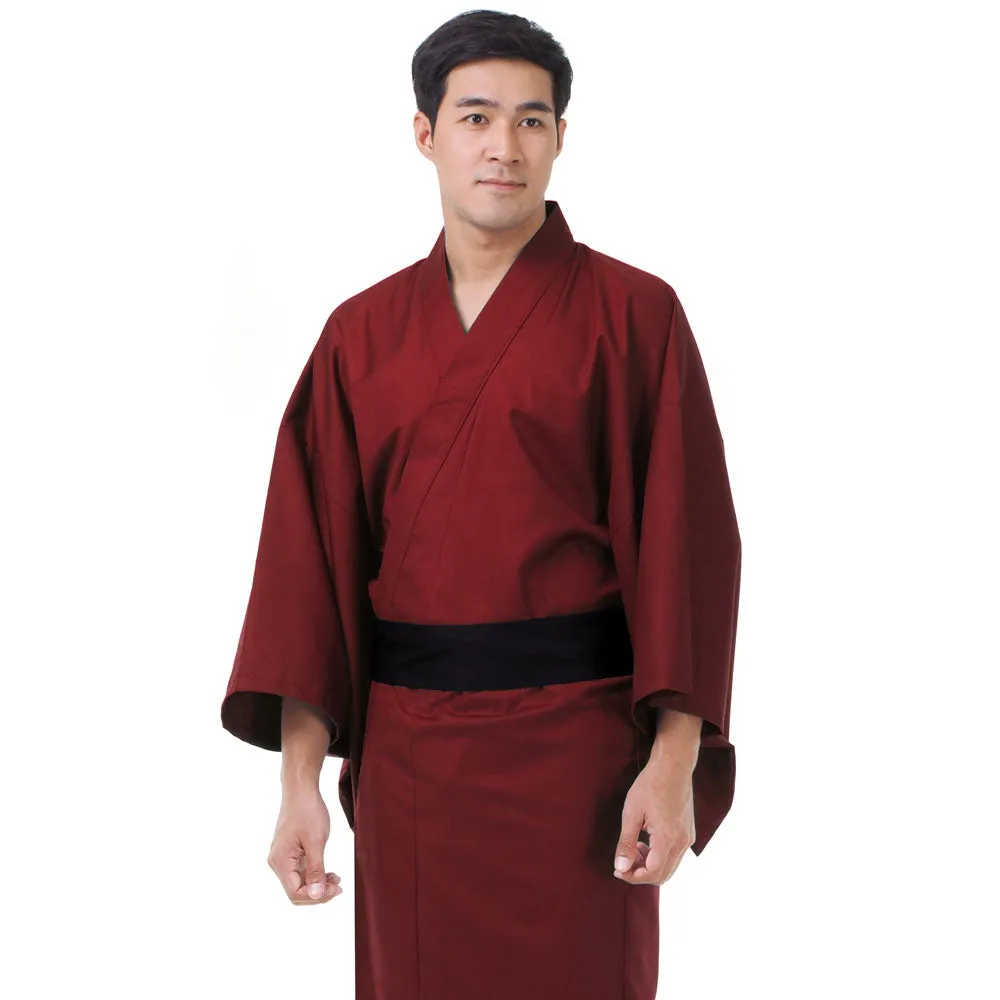 Japanese Brown Bushido Yukata Kimono Robe for Men