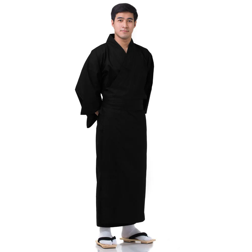 Japanese Brown Bushido Yukata Kimono Robe for Men