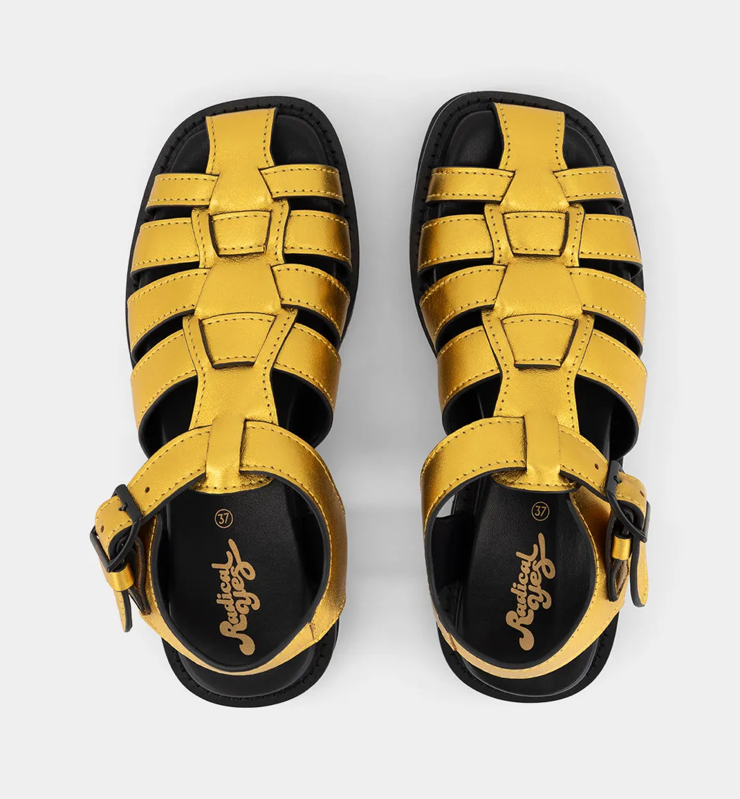 June Square Toe Warrior Sandal | Gold