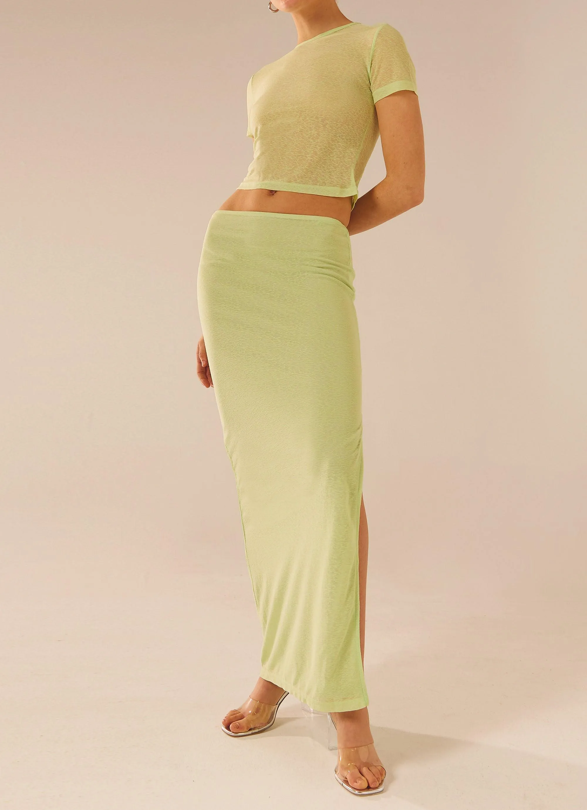 Just Like Magic Maxi Skirt - Lime