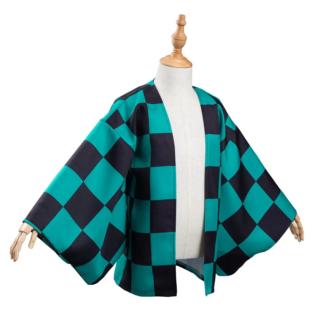 Kamado Tanjirou Kids Children Kimono Coat Cosplay Costume