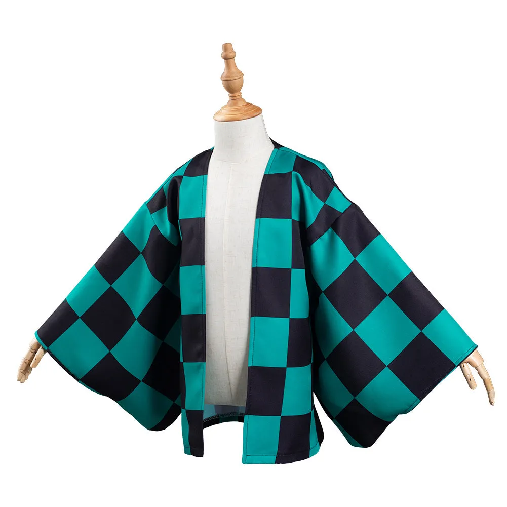 Kamado Tanjirou Kids Children Kimono Coat Cosplay Costume