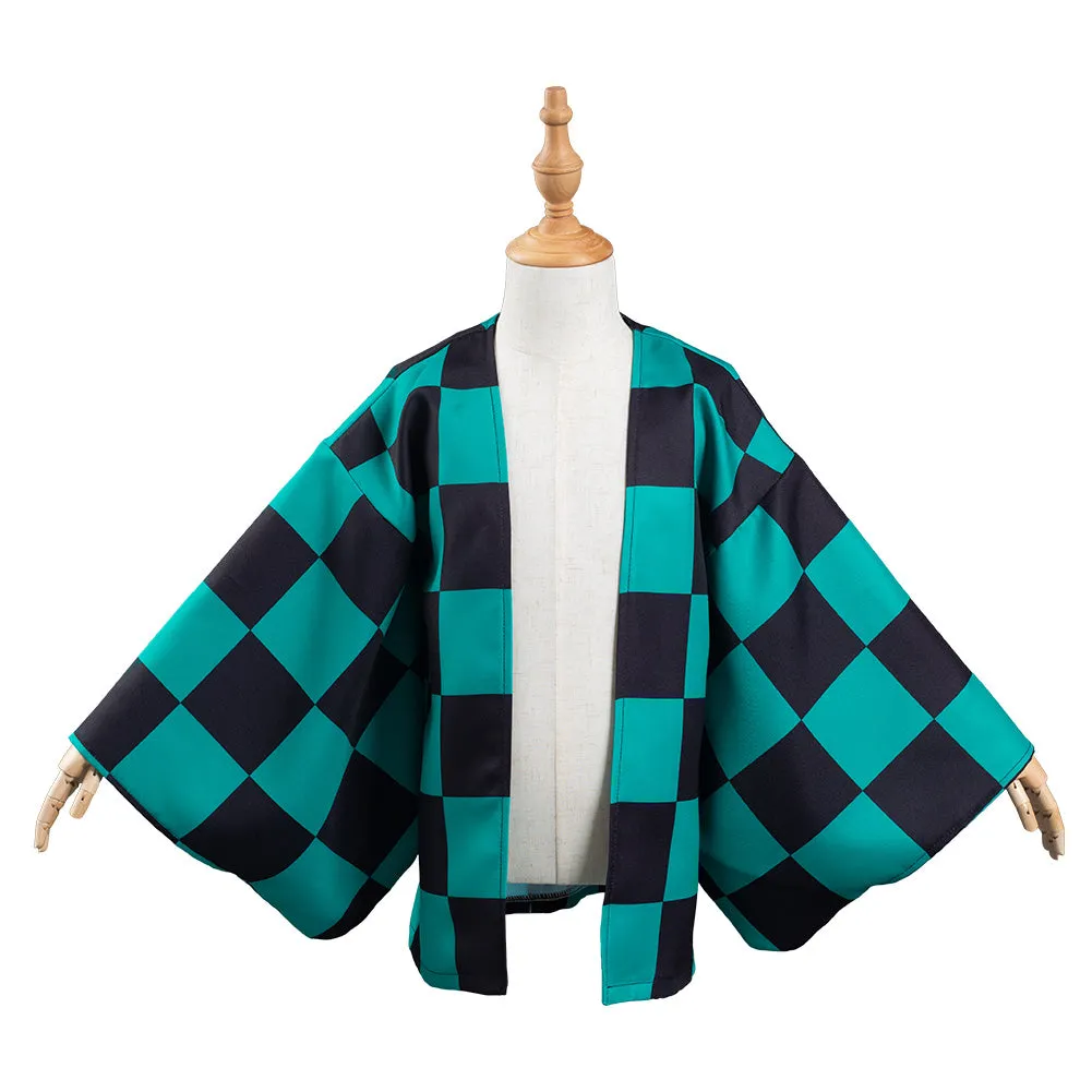 Kamado Tanjirou Kids Children Kimono Coat Cosplay Costume