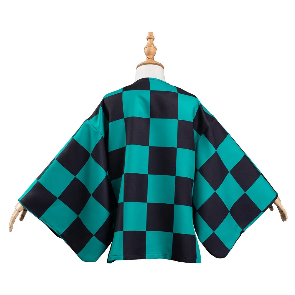 Kamado Tanjirou Kids Children Kimono Coat Cosplay Costume