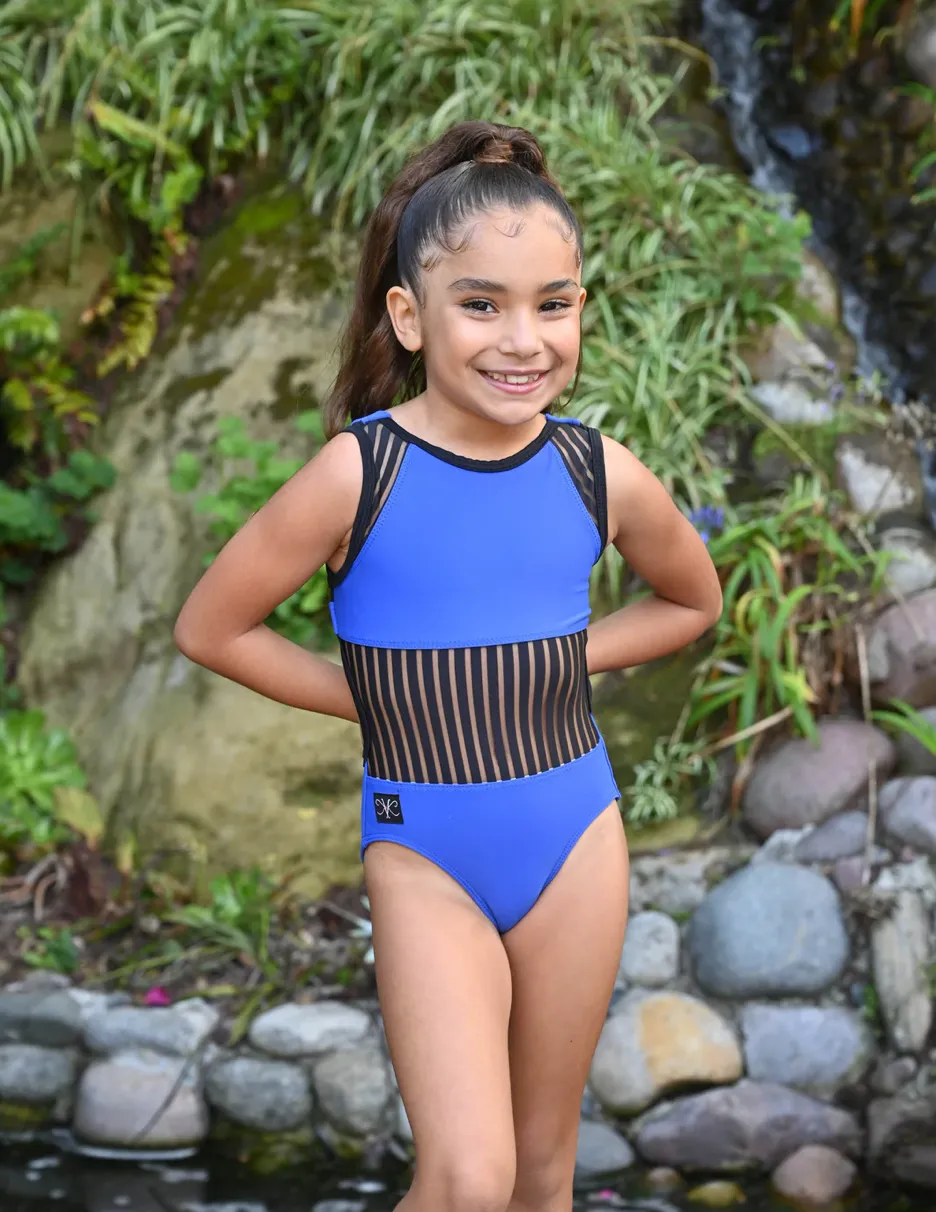 Kandi Kouture | Children's Vibe Remix Leotard | Royal Blue   Black