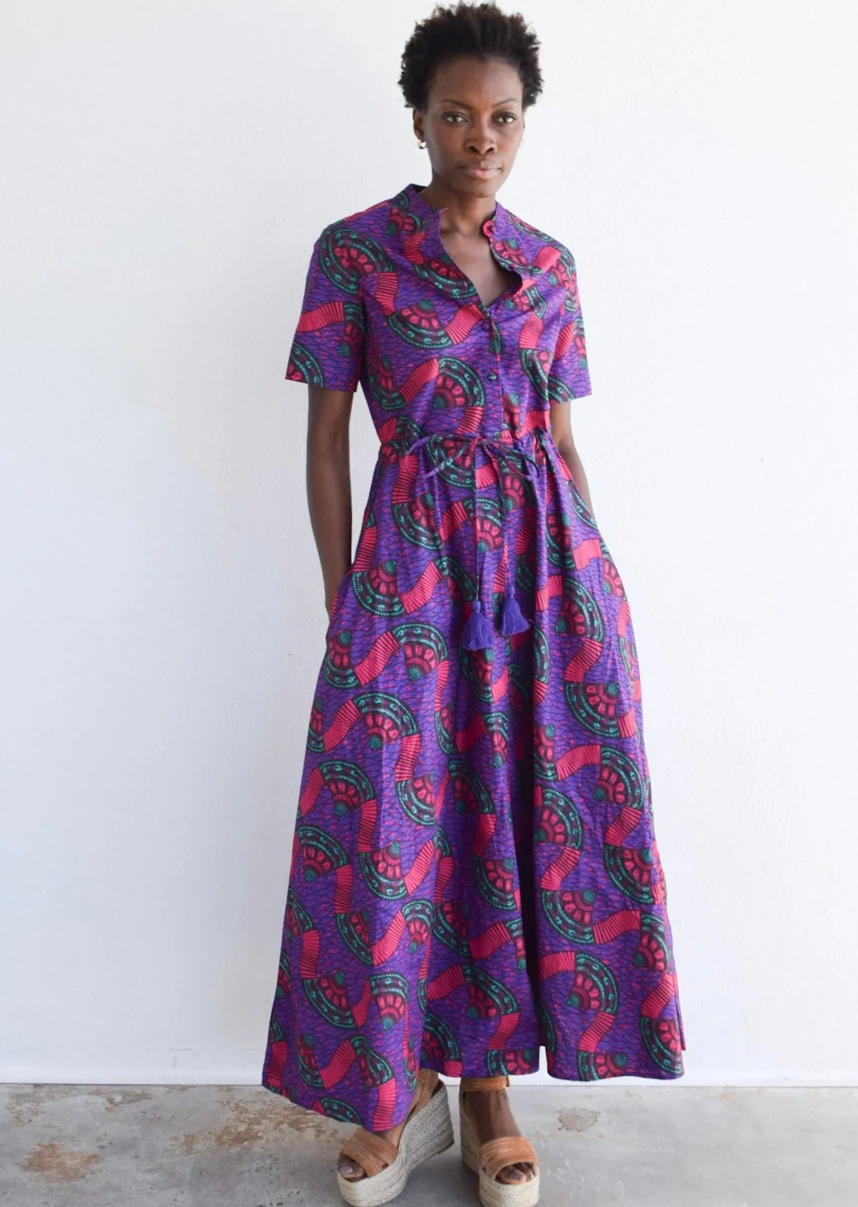 Kelli Short Sleeve Maxi Ruby Wax Print