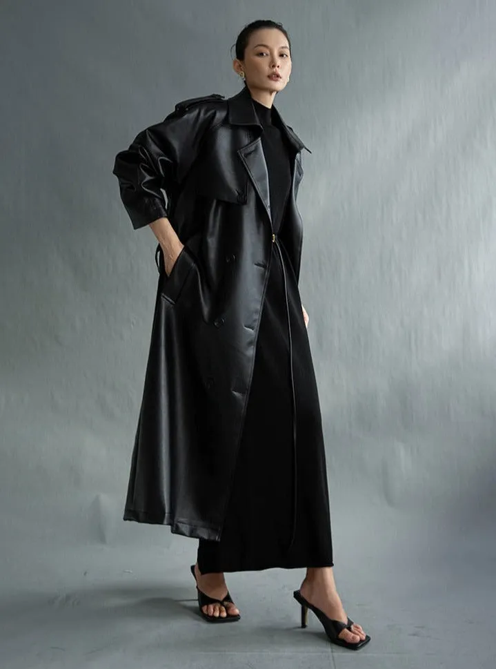 Leather Franco Trench Coat