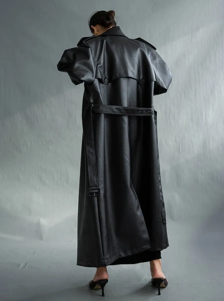 Leather Franco Trench Coat