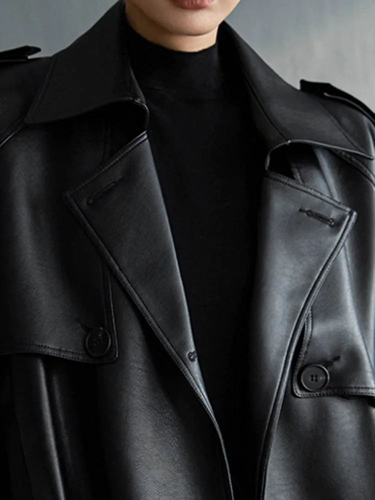 Leather Franco Trench Coat