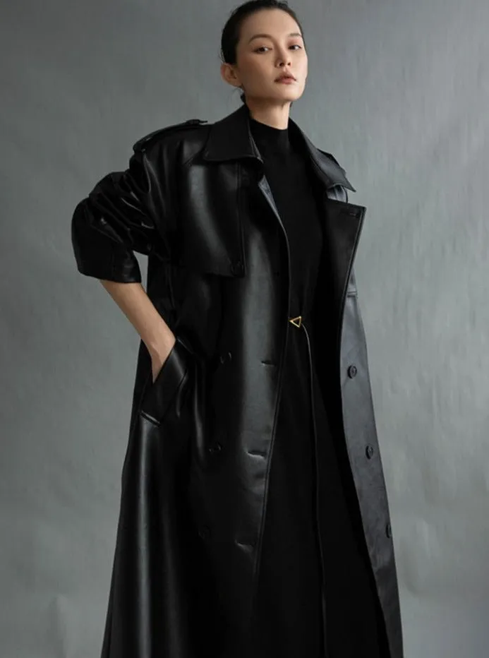 Leather Franco Trench Coat