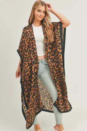 Leopard Print Long Kimono