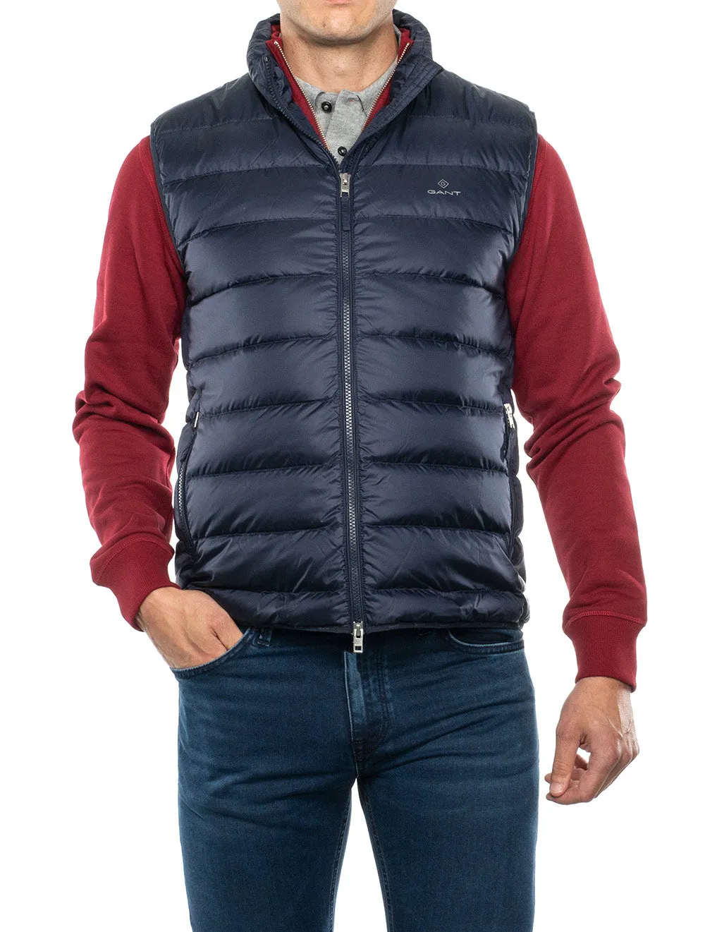 Light Down Gilet Evening Blue