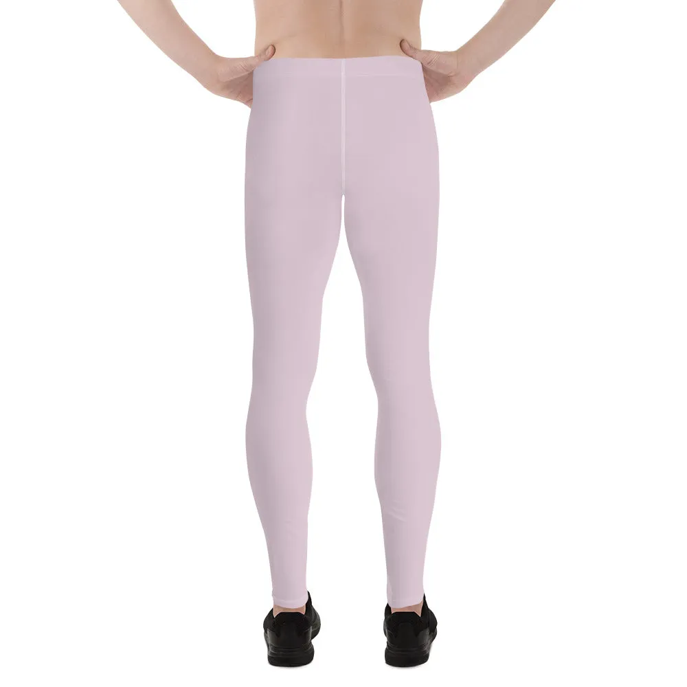 Light Pink Solid Color Meggings, Solid Pink Color Premium Quality Best Designer Men's Leggings - Made in USA/EU/MX