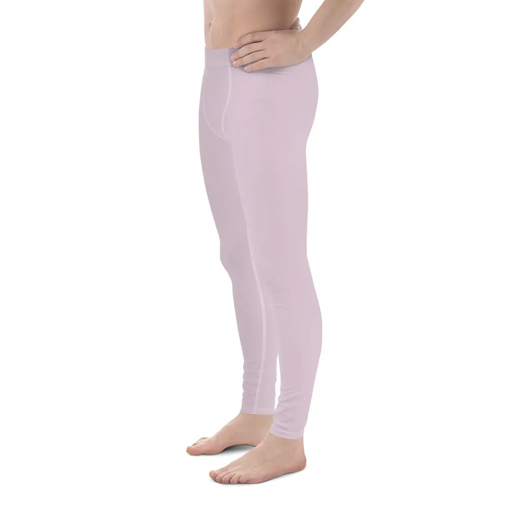 Light Pink Solid Color Meggings, Solid Pink Color Premium Quality Best Designer Men's Leggings - Made in USA/EU/MX