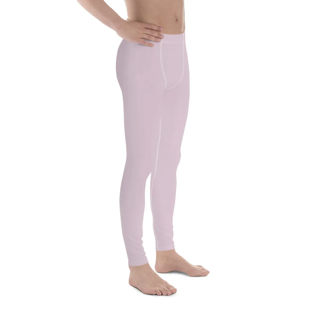 Light Pink Solid Color Meggings, Solid Pink Color Premium Quality Best Designer Men's Leggings - Made in USA/EU/MX