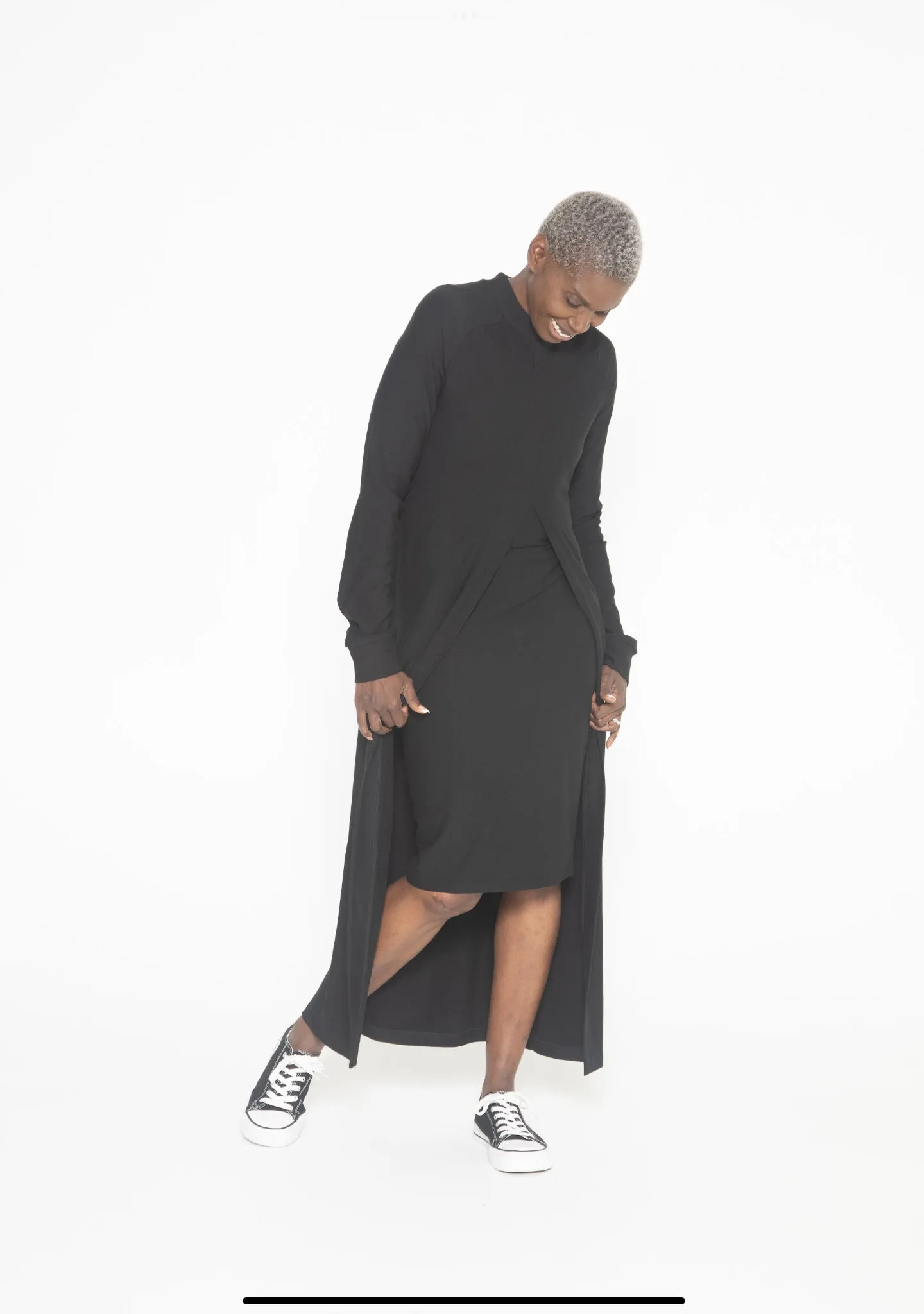 Long Tunic Fleece - Black