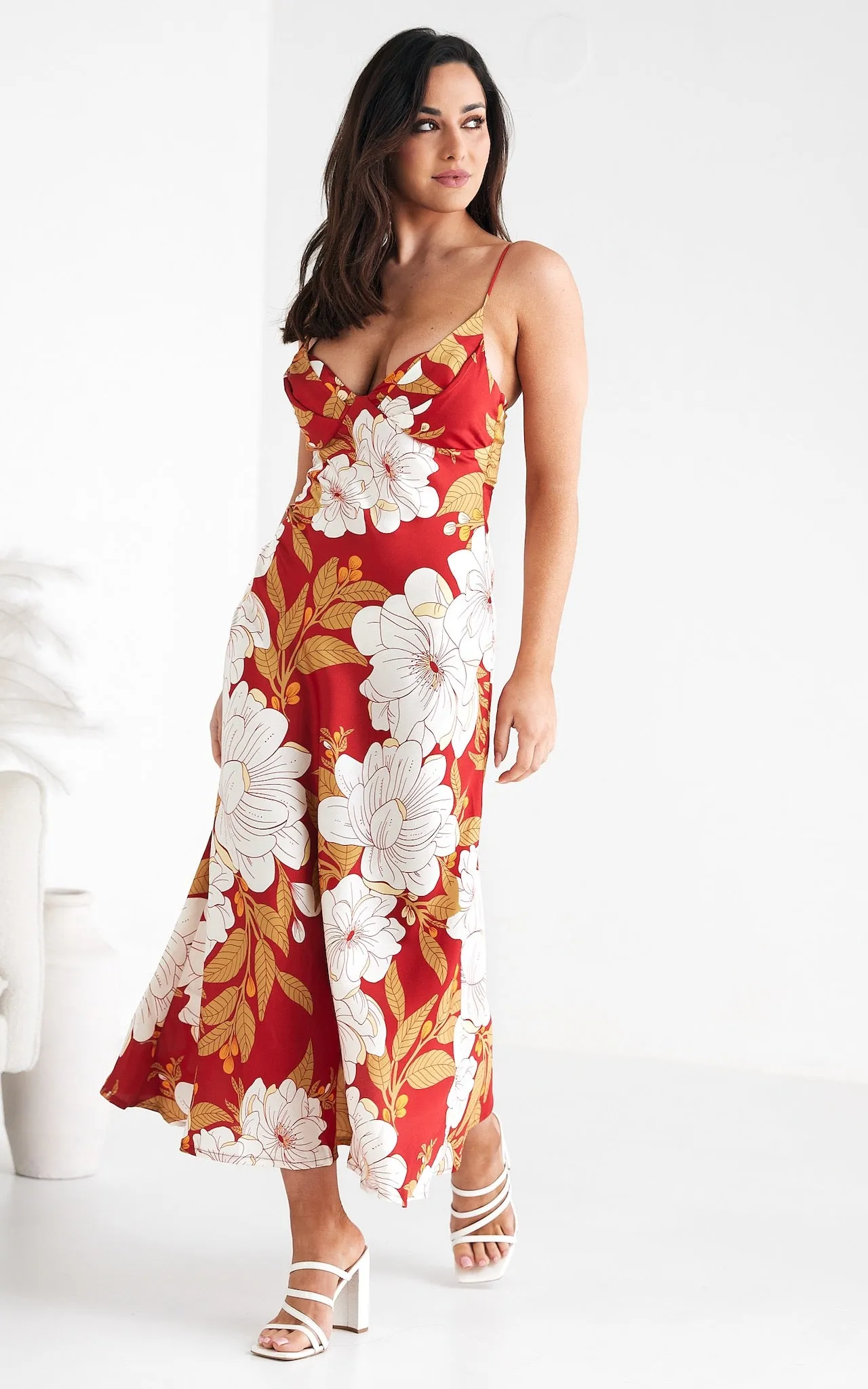 Maddox Maxi Dress - Red Floral