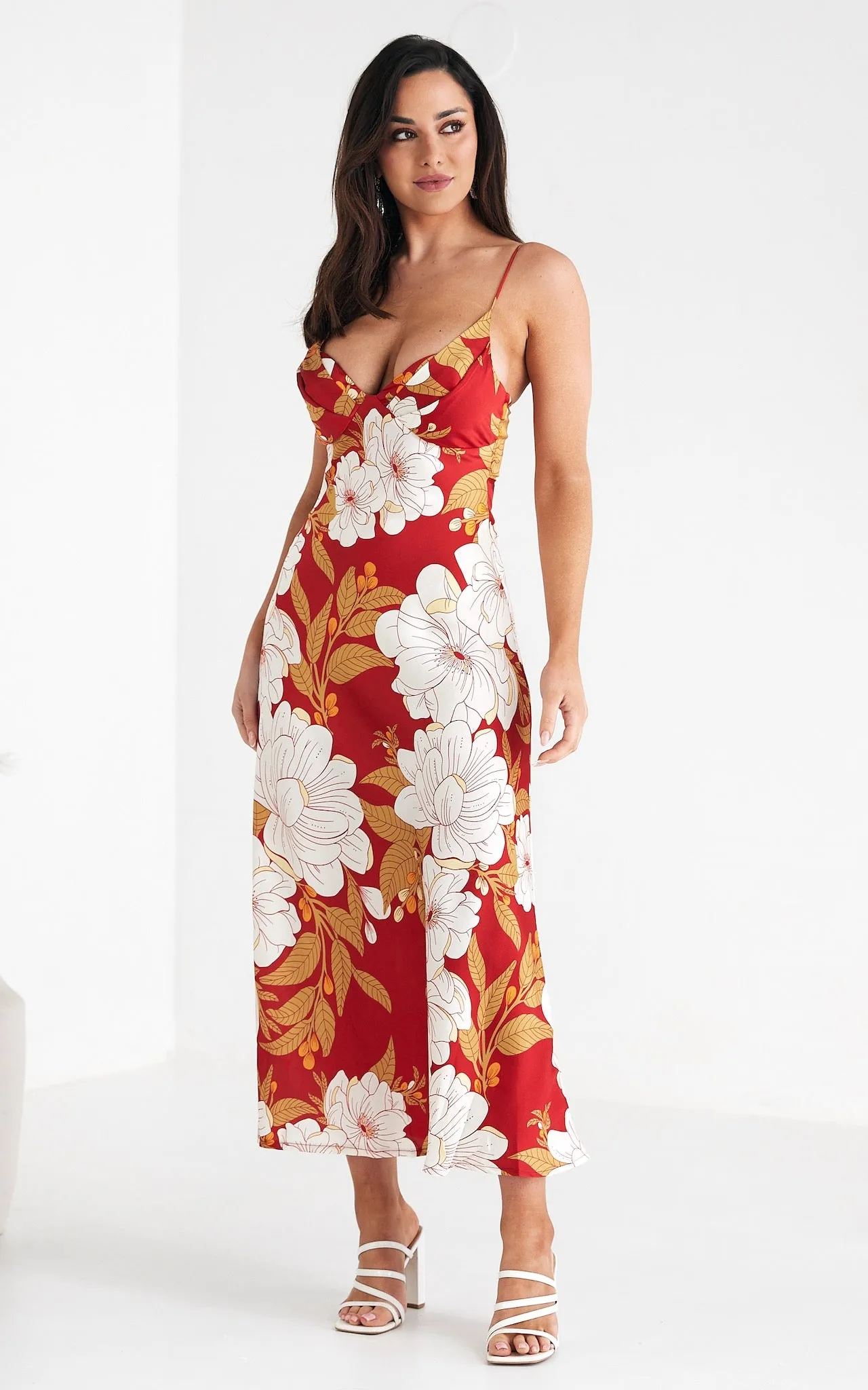 Maddox Maxi Dress - Red Floral