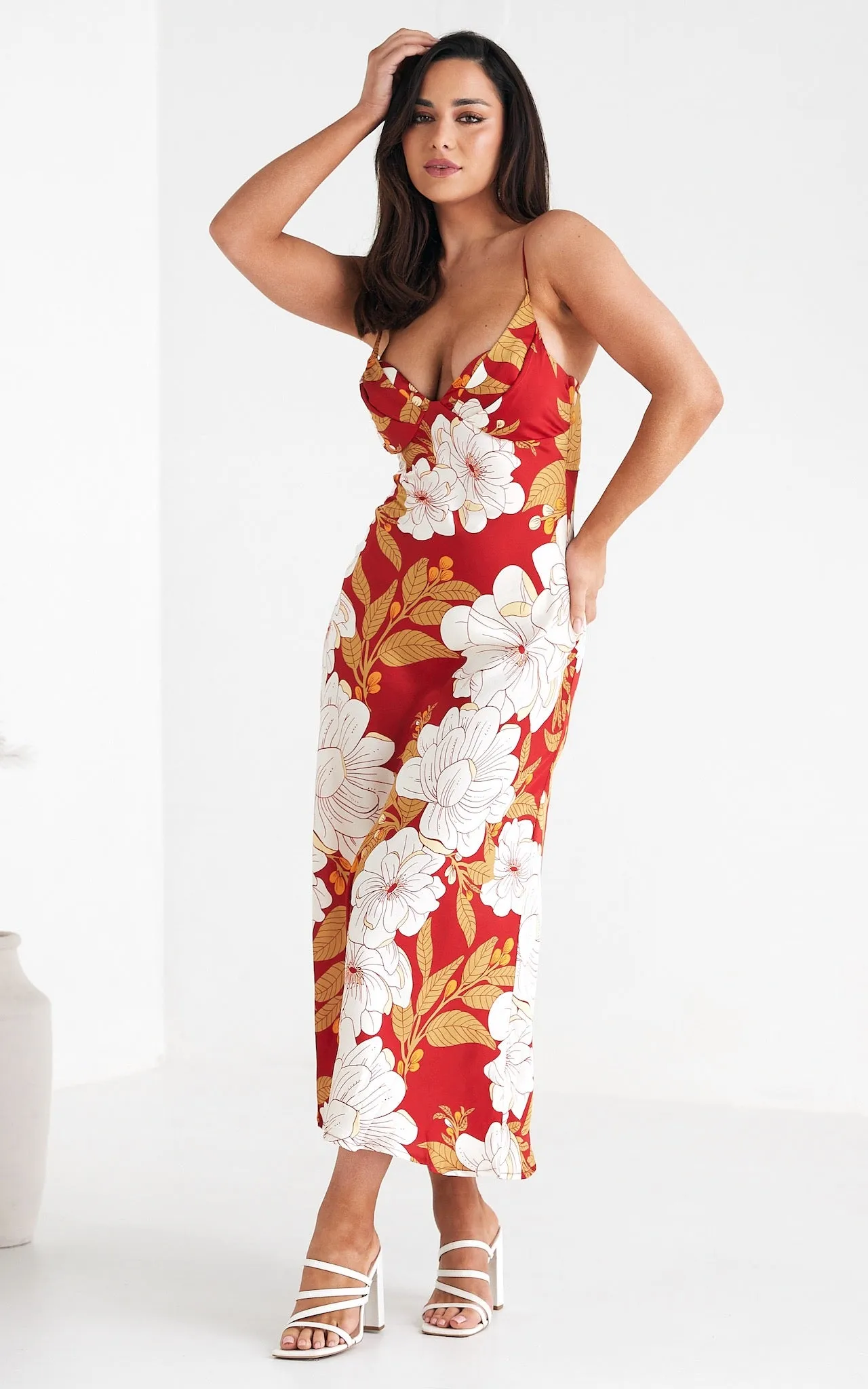 Maddox Maxi Dress - Red Floral