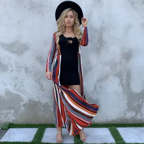 Make A Statement Stripe Trench Kimono