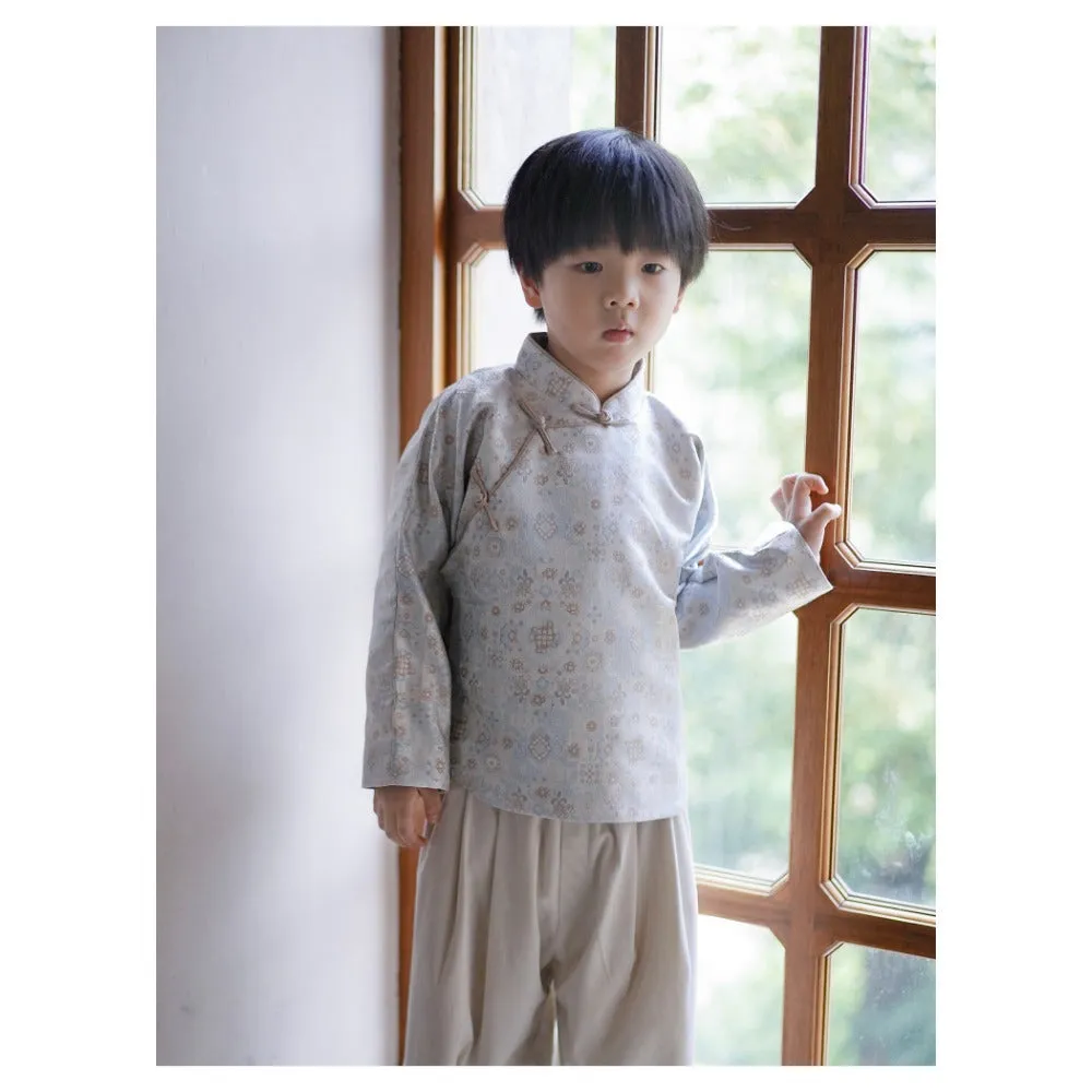 MaNa Boys' Jacquard Jacket with Oversized Sleeves