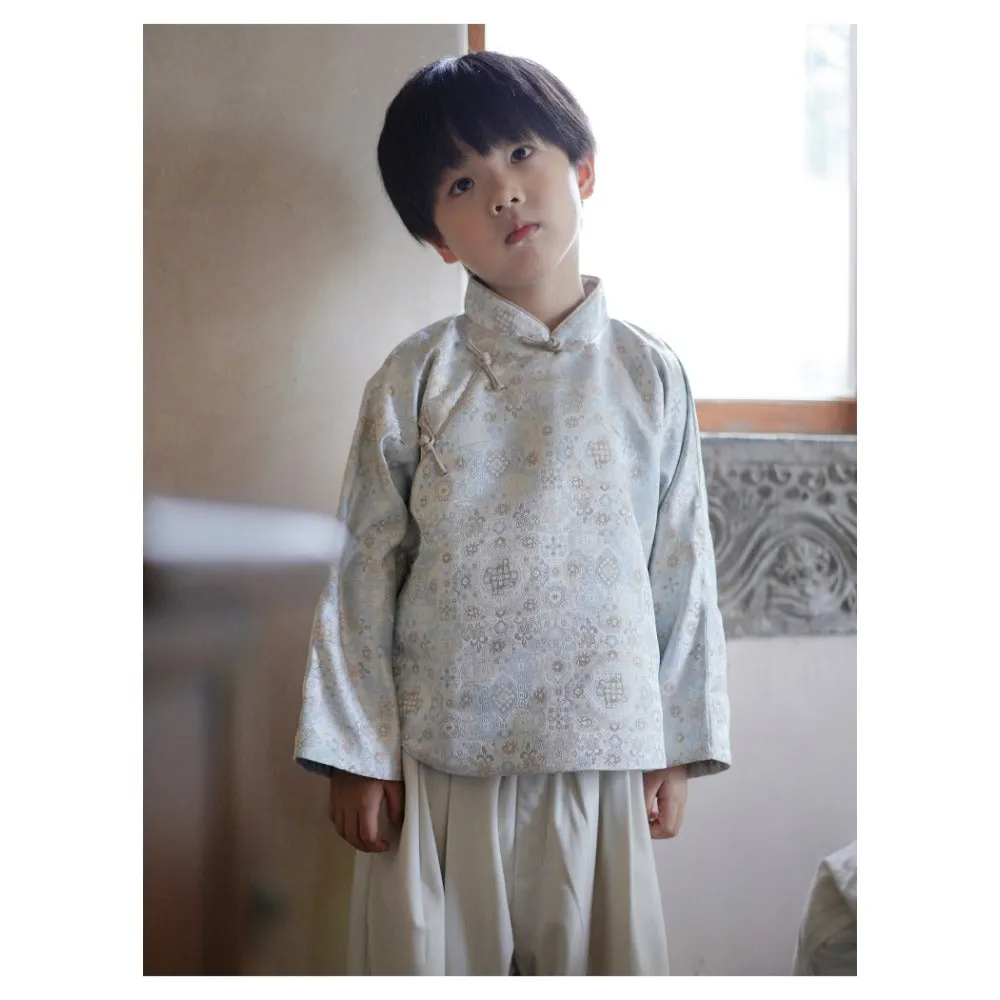 MaNa Boys' Jacquard Jacket with Oversized Sleeves