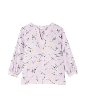 Marisa Slit Blouse | Lilac / Yellow