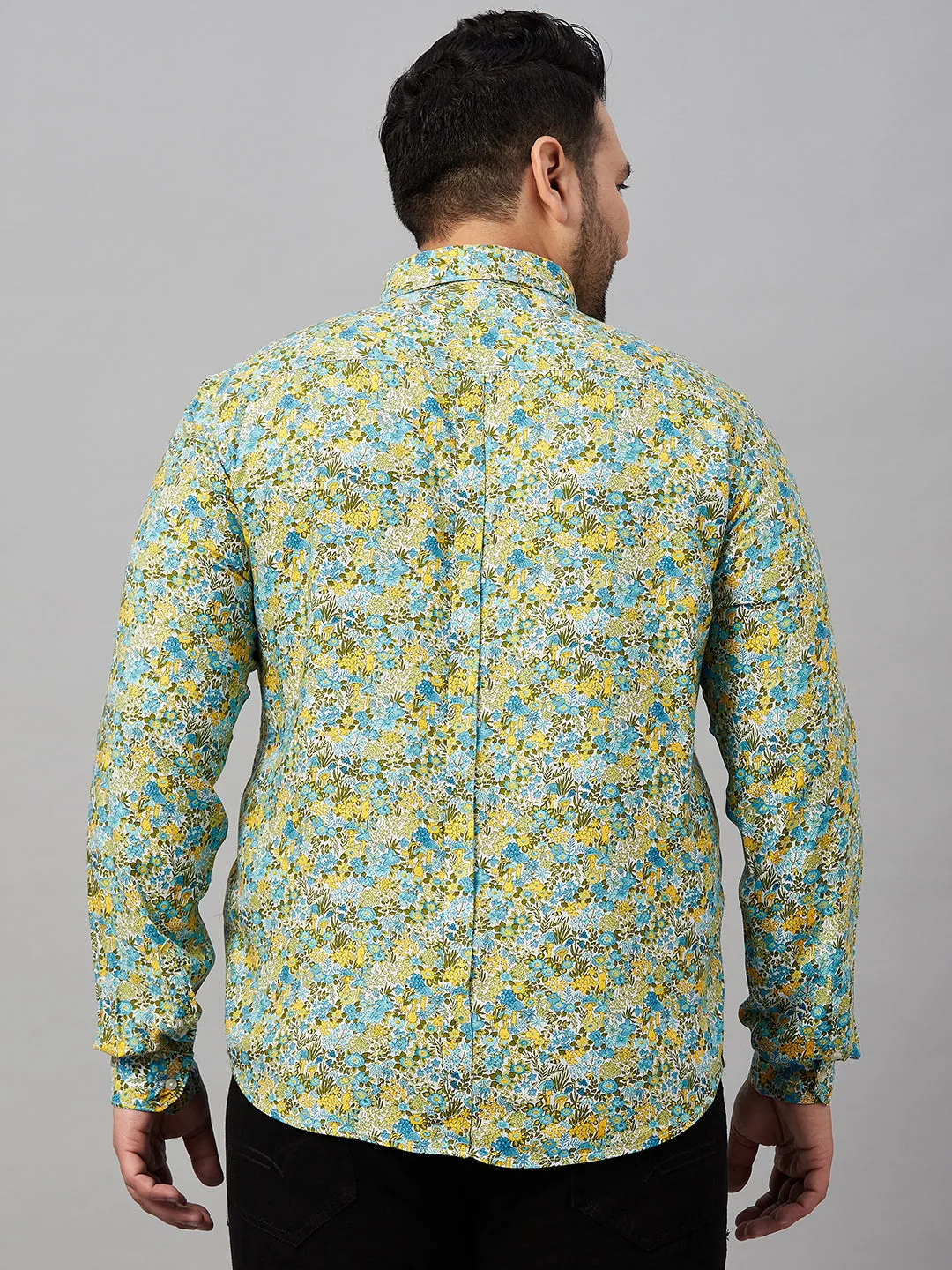 Men Spread Collar Printed Multi Shirt