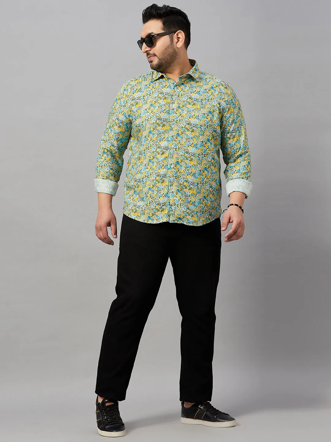 Men Spread Collar Printed Multi Shirt