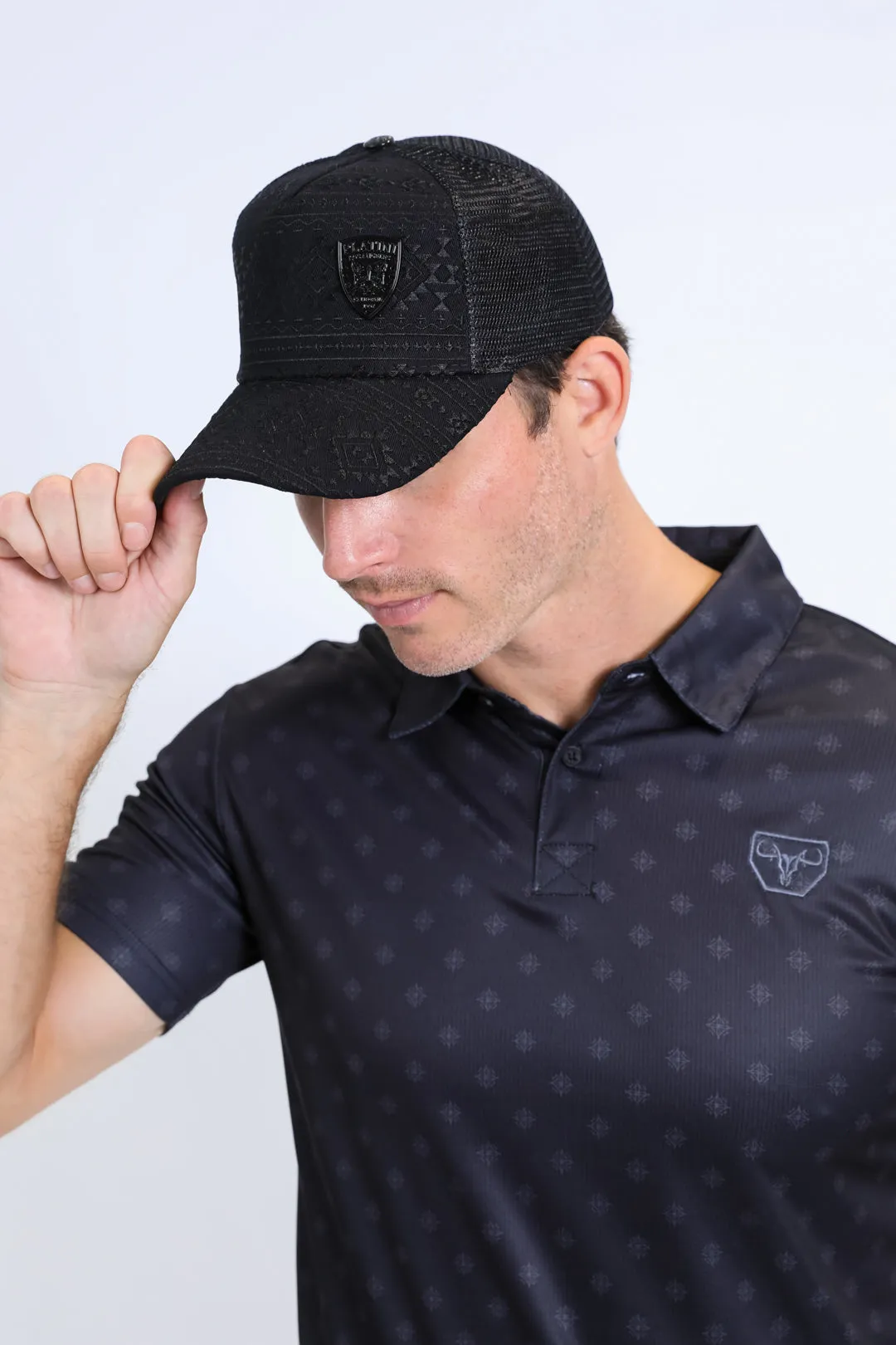 Mens Aztec Baseball Black Cap