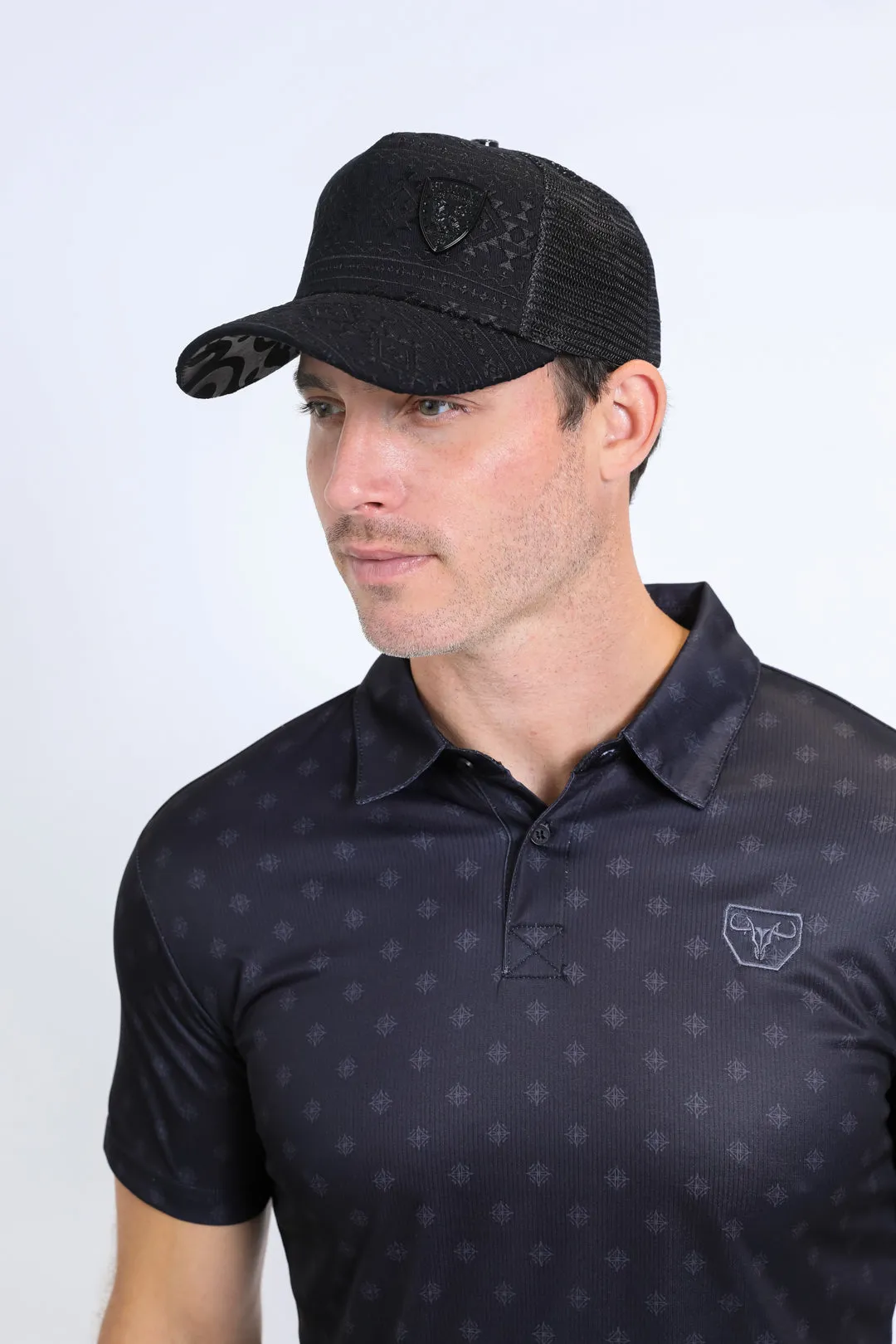 Mens Aztec Baseball Black Cap