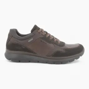 Men's Brown Leather GORE-TEX Sneakers by IGI&CO – Waterproof & Breathable