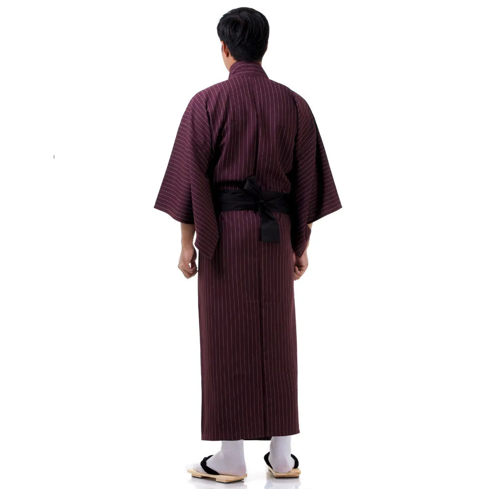 Men’s Brown Yurei Japanese Yukata Kimono Robe