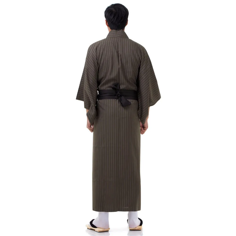 Men’s Brown Yurei Japanese Yukata Kimono Robe