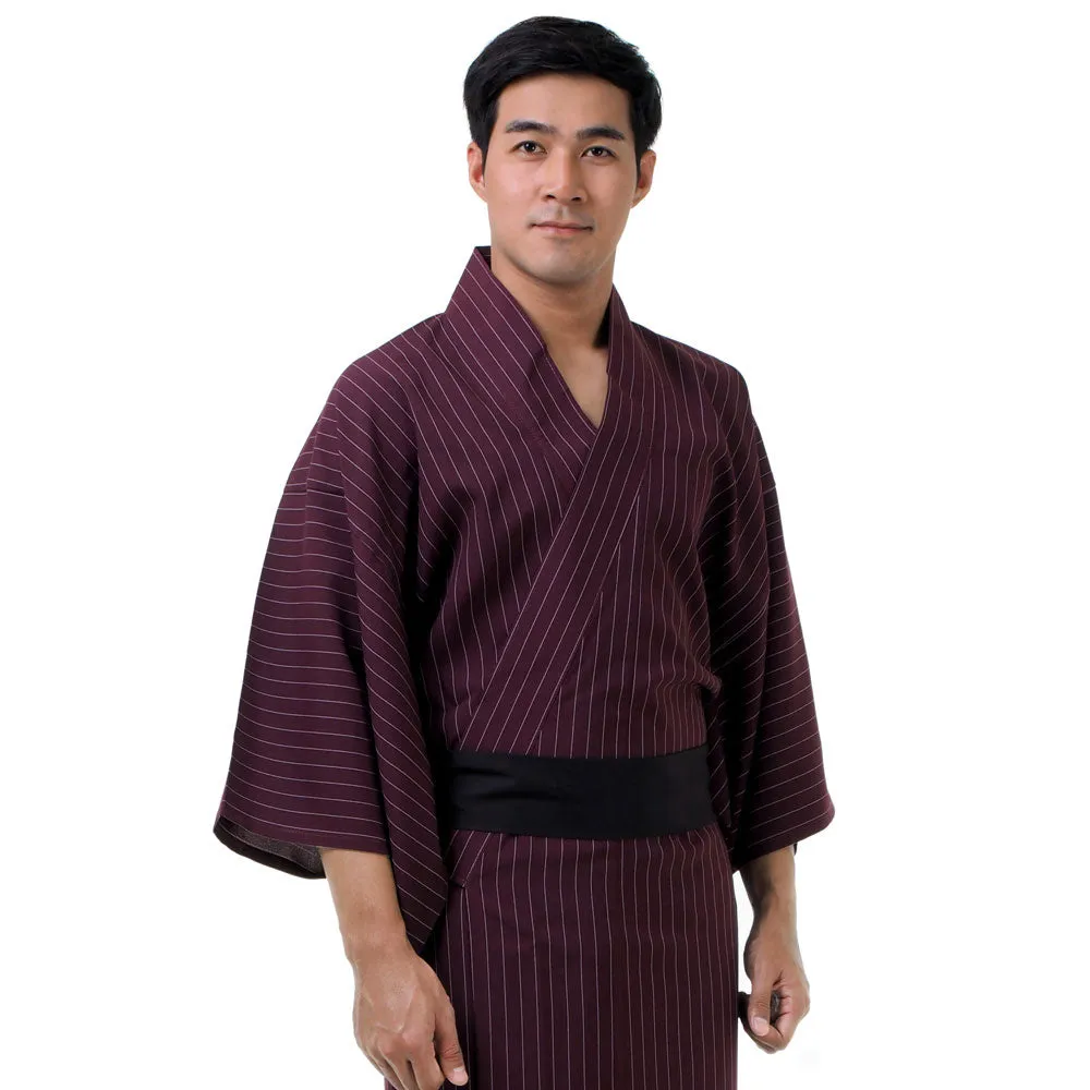 Men’s Brown Yurei Japanese Yukata Kimono Robe