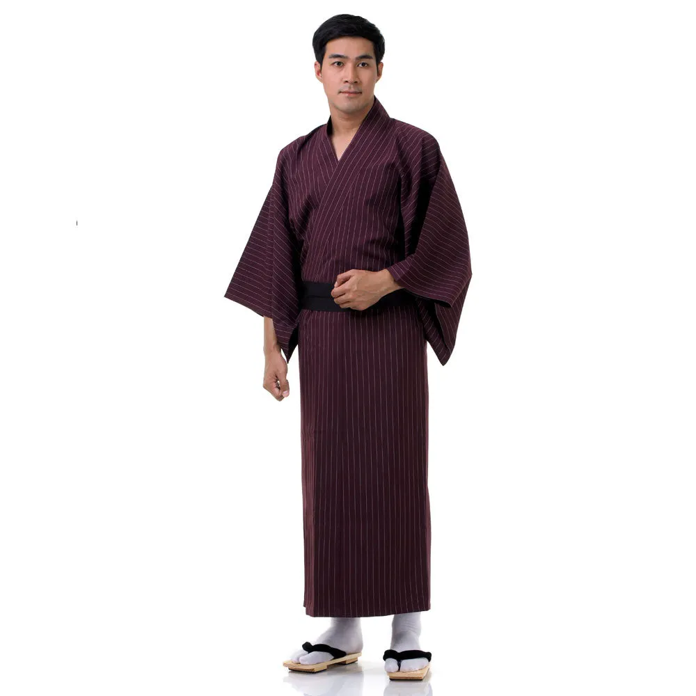 Men’s Brown Yurei Japanese Yukata Kimono Robe