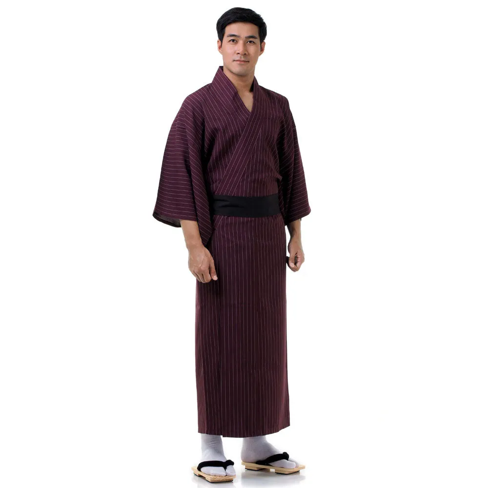 Men’s Brown Yurei Japanese Yukata Kimono Robe