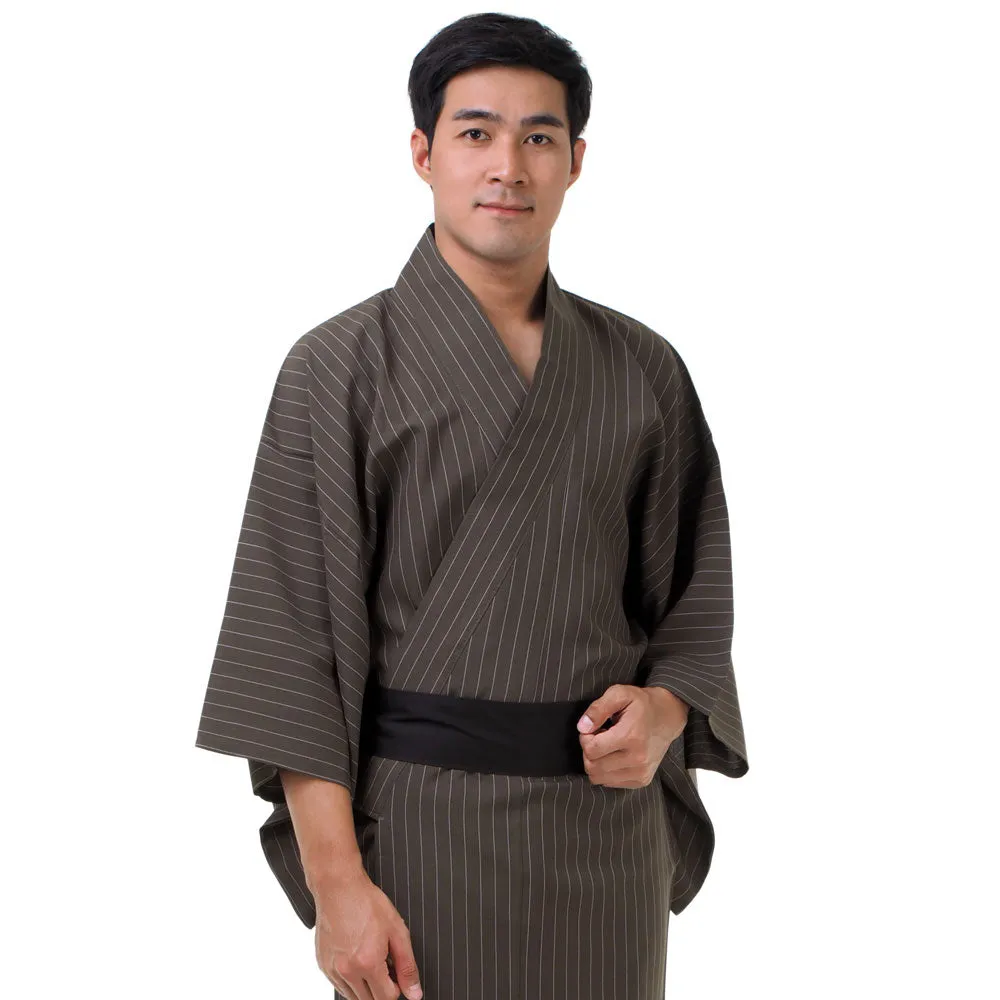 Men’s Brown Yurei Japanese Yukata Kimono Robe