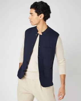 Men's Penzance Cotton Cashmere Gilet Navy Blue