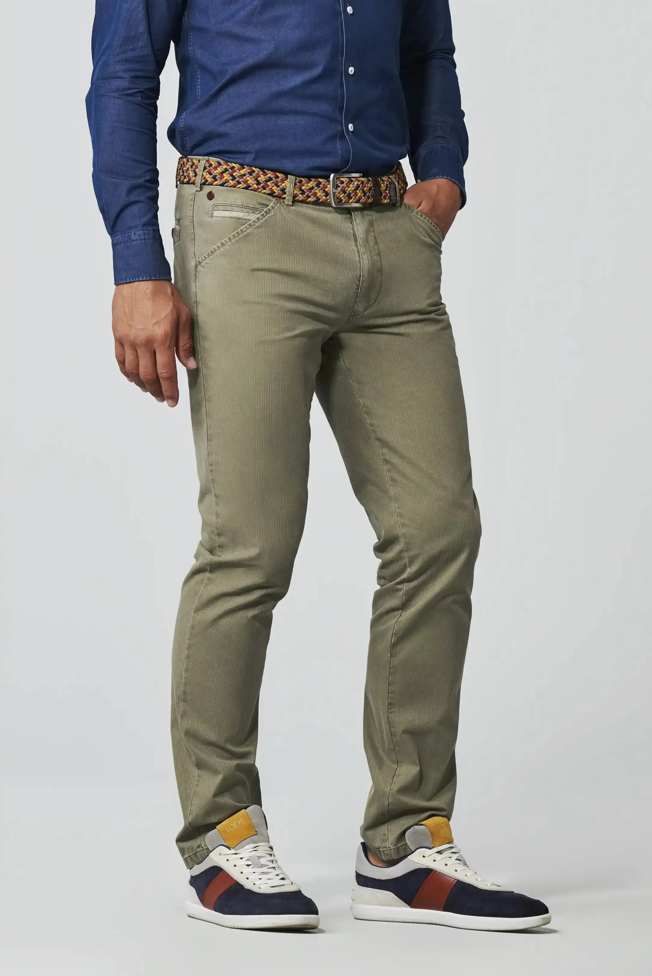 Meyer Micro-Striped Cotton Chinos