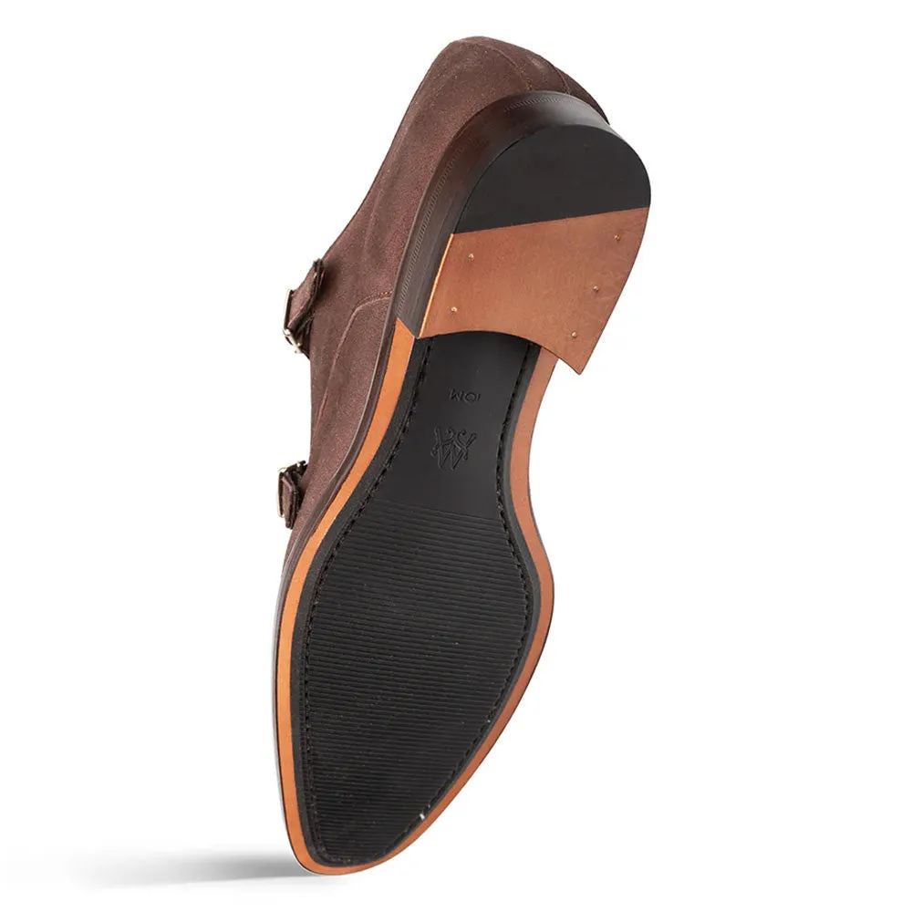 Mezlan Actore II Chestnut Suede Double Monk Strap Shoes