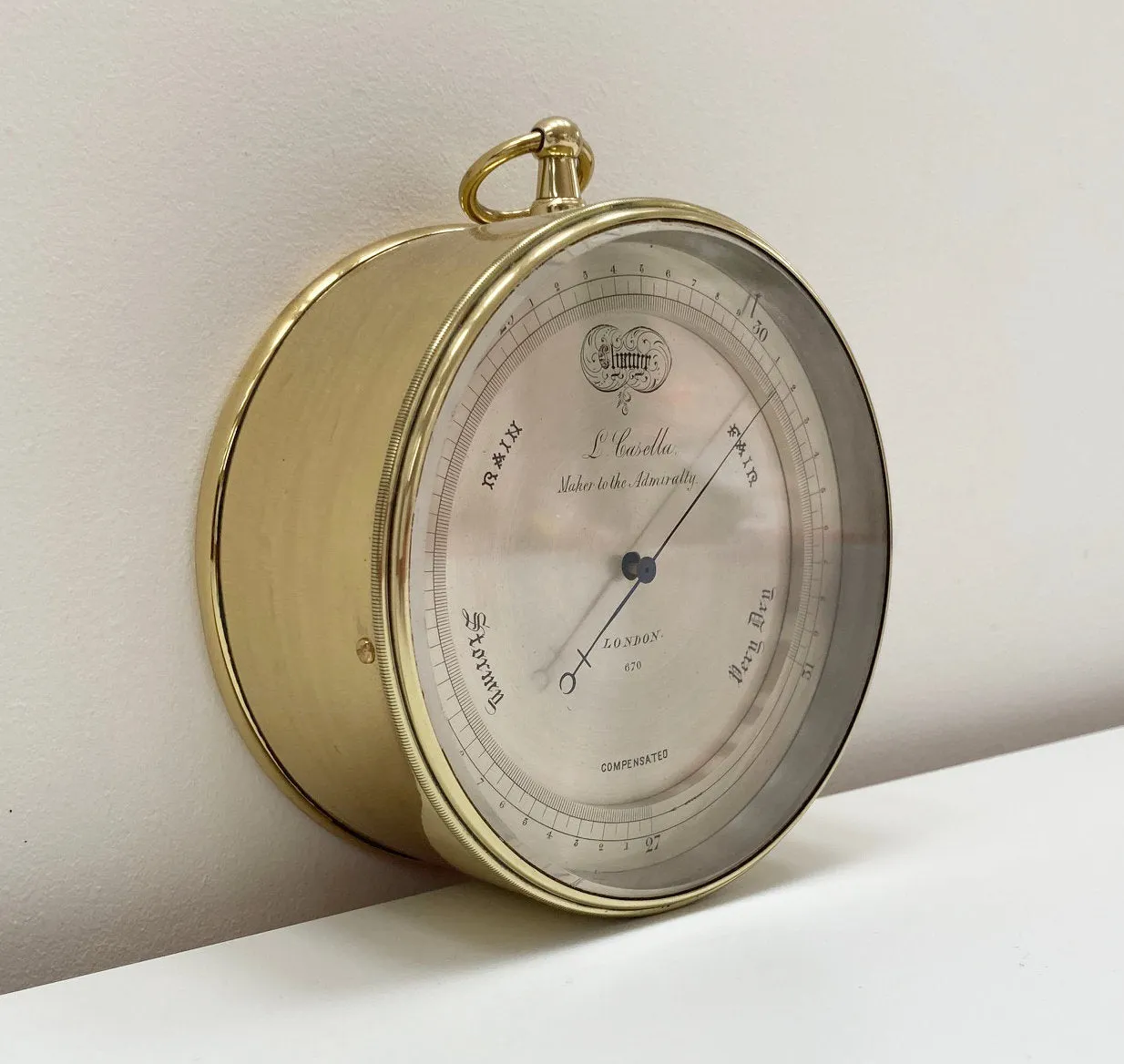 Mid Victorian Aneroid Barometer by Louis Casella of London