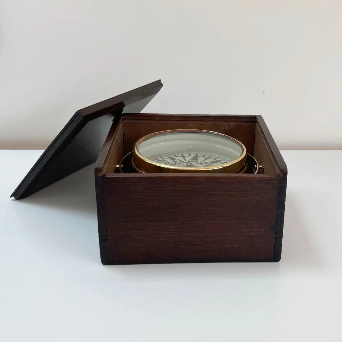 Mid-Victorian Cased Marine Compass by Louis Casella of London