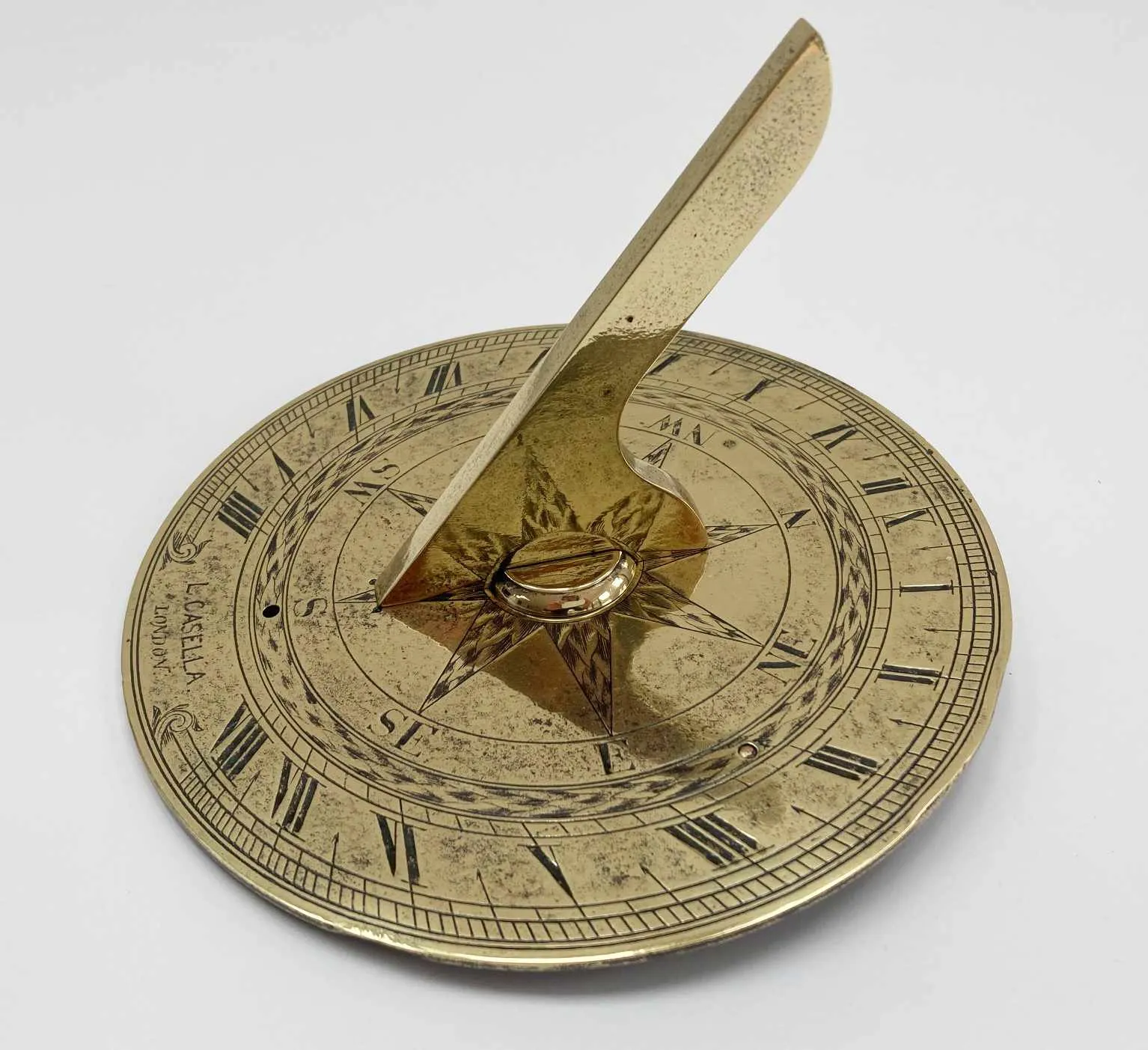 Mid Victorian Seven Inch Sun Dial by Louis Casella of London