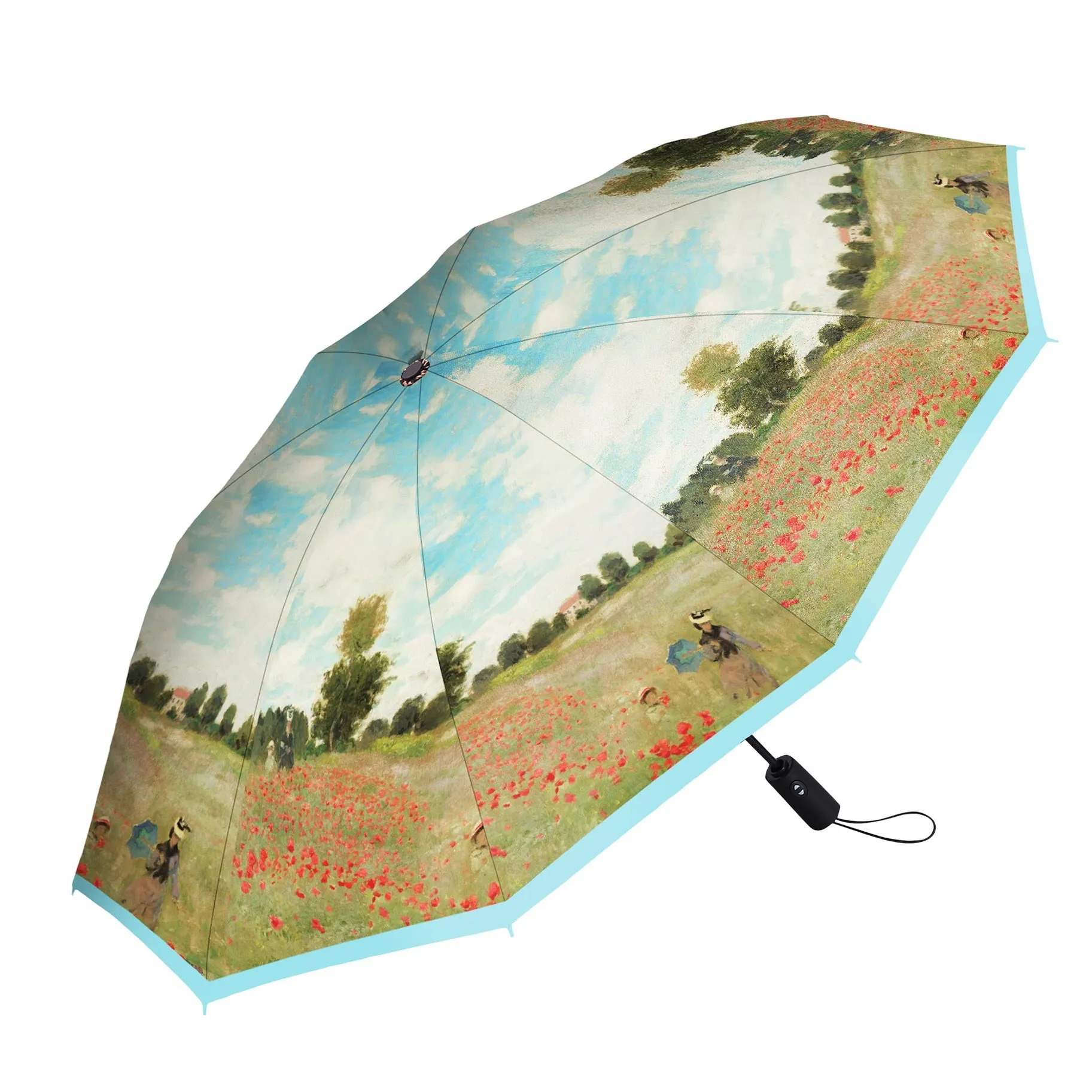 Monet Poppy Field Folding Travel Umbrella