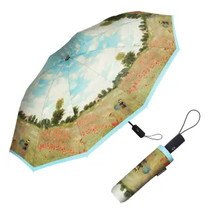 Monet Poppy Field Folding Travel Umbrella