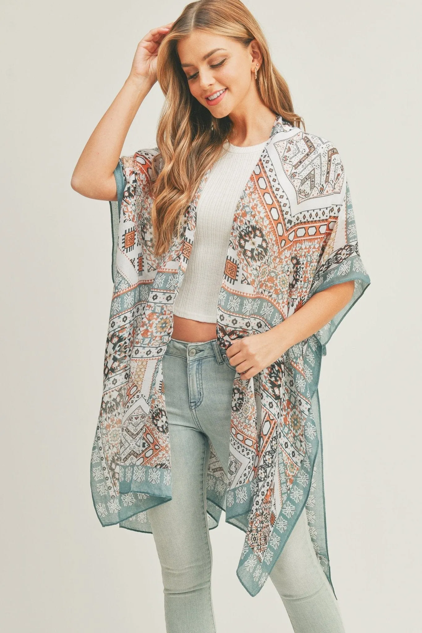 MS0288 Leslie Boho Patchwork Kimono